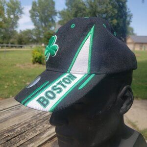 Boston‎ Hat Bay State Apparel Adjustable Cap Black & Green Shamrock (Celtics)